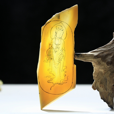 尚德珠宝缅甸翡翠原石 黄翡明料片料原石可接受定制雕刻