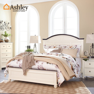 Ashley爱室丽家居 美式双人床复古卧室婚床1.5米板式床 B623