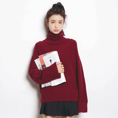 2016秋装新款女装韩版毛衣高领打底针织衫保暖舒适显瘦宽松女上衣
