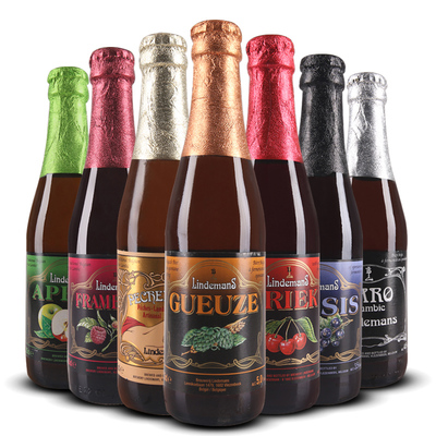比利时林德曼进口啤酒7瓶樱桃桃子山梅蓝莓法柔 混酿组合