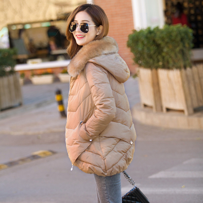 2015秋冬新款女中长款棉衣外套女 韩版时尚加厚保暖毛领棉袄外套