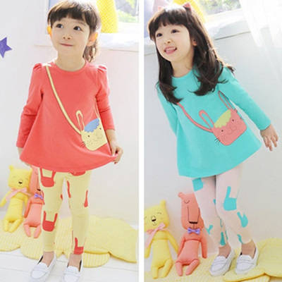 2015童装女孩宝宝长袖卫衣套装女童秋装套装两件套时尚