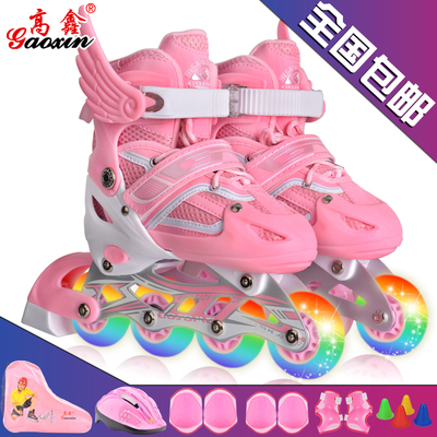 3-4-6-7-8-9-10岁男童女童旱冰鞋可调直排溜冰鞋儿童滑冰鞋轮滑鞋