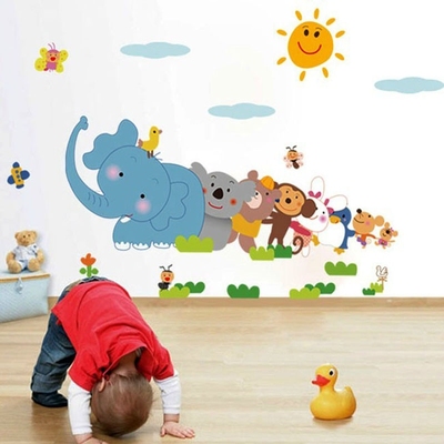 特价卡通墙贴儿童房间卧室壁画幼儿园学校装饰贴纸可移除墙纸贴画