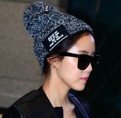 韩国新款秋冬天粗毛线帽子加厚贴标针织帽韩版潮冬季保暖帽女士