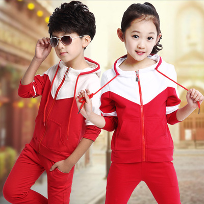 2015韩版春秋款童装 男女童运动套装秋季学生园服儿童校服潮流