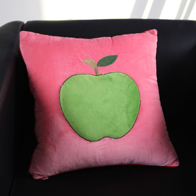 新品獭兔绒沙发靠垫抱枕 3D立体绣花 水果靠垫抱枕含芯 包邮