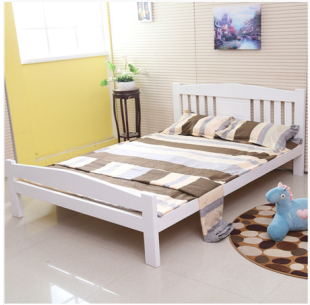 实木床松木家具单人床 双人床 儿童床 成人床1.0 1.2 1.5 1.8 米