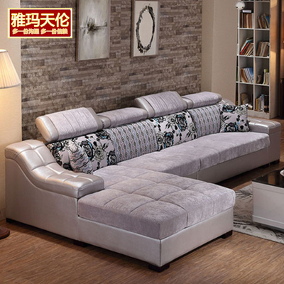 布艺沙发客厅4.2 大 3.5小户型转角2.9布沙发2.8米 皮布沙发组合