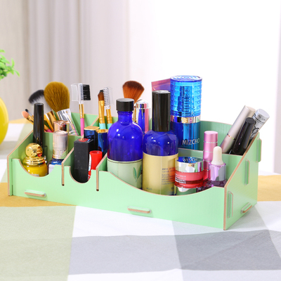 艾雅梳妆台化妆品收纳盒木制小号办公桌面整理盒子创意木质储物盒