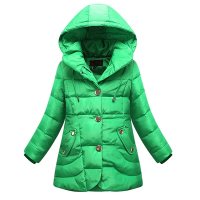 儿童羽绒服女童2015冬装新款韩版中长款加厚保暖童装棉服外套潮