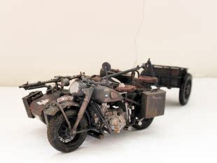 38度空间狮鸣 1:35套件完成品 二战德国宝马摩托车（不包括兵人）