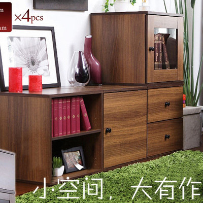 DIY环保自由组合柜 组合书柜 电视柜 木质时尚组合储物柜QH33022