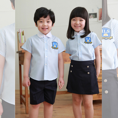 全棉幼儿园园服夏季新款小学校服韩版男女童班服格子运动服英伦风