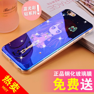 iphone6splus手机壳超薄卡通硅胶水钻苹果六保护套5.5外壳情侣潮