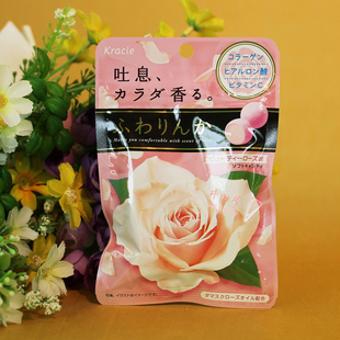 日本代购嘉娜宝体香糖口气芬芳香体糖玫瑰味进口零食约会必备32g