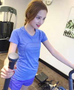 美美哒 高端瑜伽速干健身服女短袖跑步训练T恤弹力运动紧身上衣夏