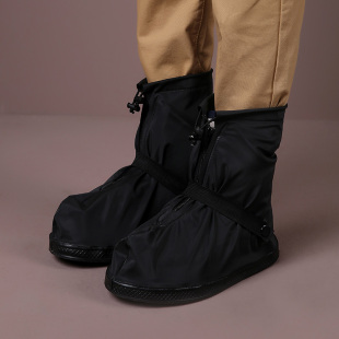 雨易思正品新款加厚耐磨防水防雨鞋套 带拉链低帮时尚防滑雨鞋套