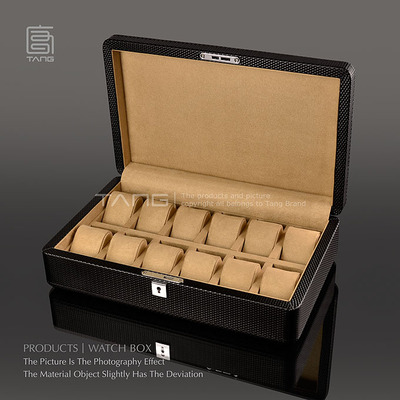 TANG碳纤皮木制机械表盒自动手表收藏盒收纳盒表箱WB740.741.743