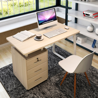 学生学习电脑桌 家用书桌简易电脑桌带书柜台式办公桌简约写字桌