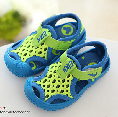 2015夏季新款男宝宝凉鞋包头1-2-3岁半男小童镂空网面运动鞋包邮