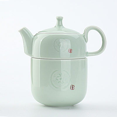 恒福 景德镇陶瓷便携式旅行茶具一壶一杯组快客杯旅行装新品首发