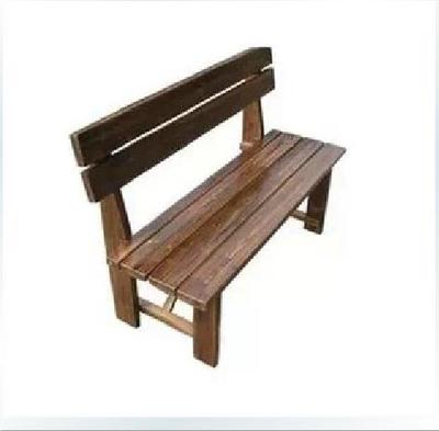 唯美特价带靠背碳化防腐木桌椅 户外实木餐椅 复古咖啡色长凳椅子