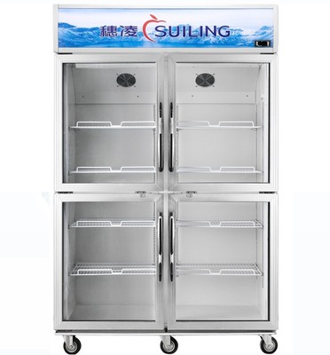 穗凌LG4-882M4F商用冰柜冷柜立式展示柜四门风冷冷藏保鲜柜饮料柜