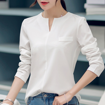 蕾可妮斯2016秋装新款百搭韩版休闲时尚衬衫女士韩版长袖大码衬衣