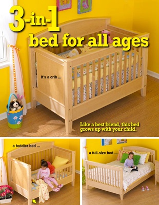 儿童3用床100%美国进口橡木纯实木手工制作卯榫结构