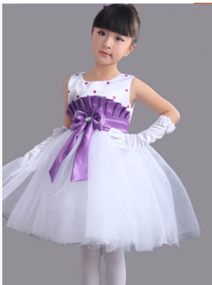2015新款儿童演出服装公主裙女童礼服儿童舞蹈服短袖蓬蓬裙表演服