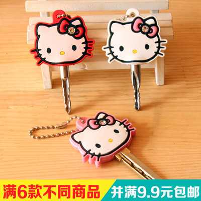 韩国可爱硅胶大号KT猫钥匙套 卡通钥匙保护套 创意钥匙扣挂件礼品