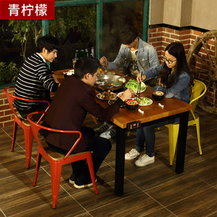 防火板电磁炉煤气灶火锅桌餐桌 石锅鱼火锅桌椅定做专用火锅桌椅