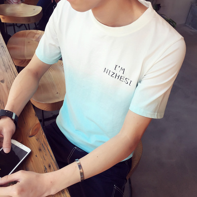 2016年夏季男装青少年男士纯棉圆领短袖T恤潮流韩版宽松印花t恤