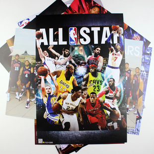 NBA篮球 格里芬 詹姆斯 库里 多球星组合海报8张装贴纸壁画墙贴