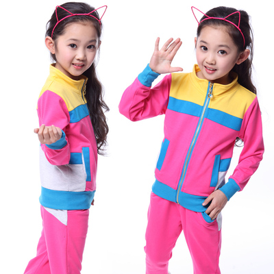 2016男童春装套装女童春款两件套中大童韩版4运动5儿童6-7-8-9岁