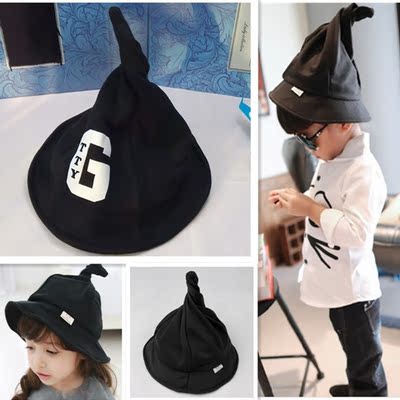 春季潮品搭配儿童时尚帽子韩版男女童扭扭造型尖帽G字立体牛角帽