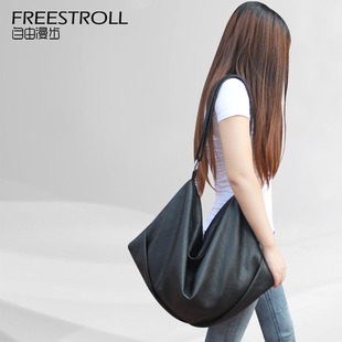 自由漫步 原创设计女包2015夏款潮单肩斜跨休闲大包斜背包软皮bag