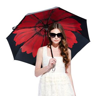 新款小雏菊小黑伞 太阳伞防紫外线遮阳伞手动晴雨伞出厂价包邮