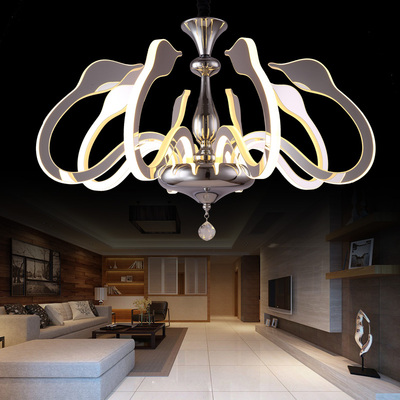 欧式大气艺术鹅头客厅亚克力吊灯现代简约创意个性led餐厅卧室灯