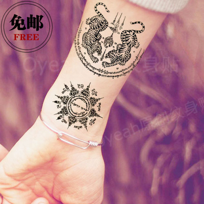 Oyeah独家纹身贴 梵文藏文泰国佛教图腾 防水男女款纹身贴纸花臂
