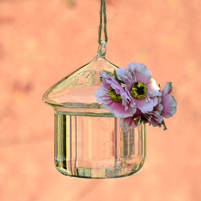 创意微景观办公室水培植物玻璃桌面摆件   小吊瓶家中装饰花瓶