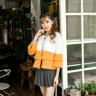 2015冬装新款韩版女装修身百搭七分袖加绒加厚小开衫长袖短外套女
