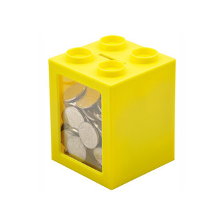糖果色储蓄罐儿童乐高式积木硬币投钱罐收纳盒透明存钱罐创意礼品