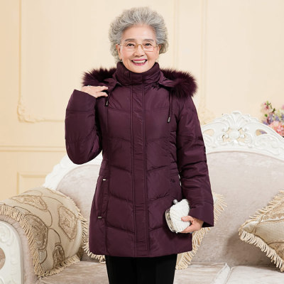 冬季新款羽绒服老太太中老年女装开衫上衣保暖奶奶棉袄60-70-80岁