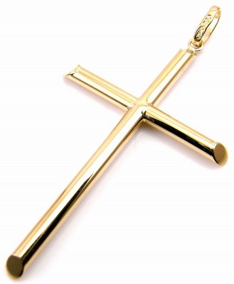 礼物日本代购饰品18K白金黄金玫瑰金男士女士十字架吊坠项链挂件