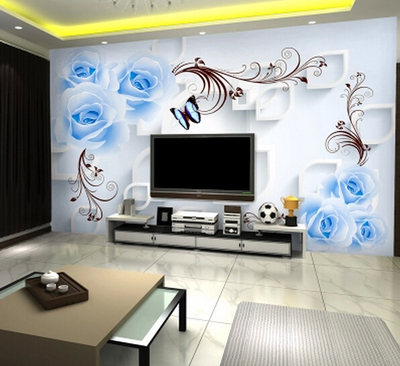 大型壁画3d立体无缝 电视背景墙壁纸客厅卧室简约无纺布欧式花卉