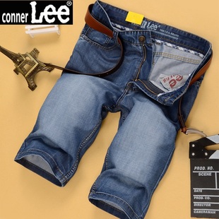 conner Lee男士牛仔短裤夏季薄款中裤五分裤5直筒休闲大码青年潮
