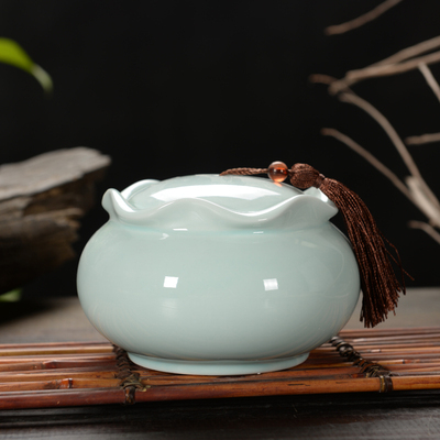 定制陶瓷礼品绿茶叶罐茶叶包装袋礼盒青瓷枸杞密封罐普洱茶罐印字