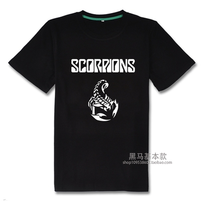 Scorpions蝎子乐队重金属摇滚男装短袖T恤男士纯棉休闲半袖体恤衫